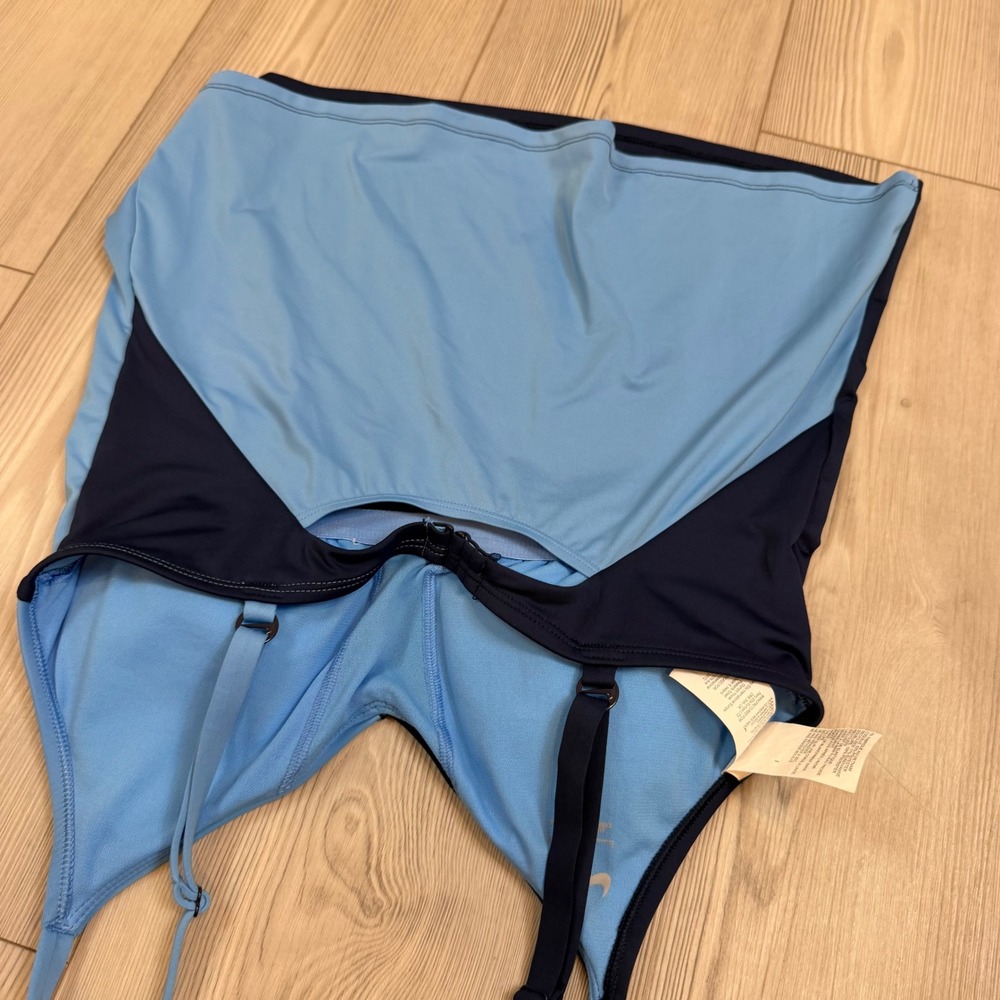 Nike Womens Colorblock Tankini Swim Top Navy Light Blue NESSF295 Size L - Picture 7 of 12